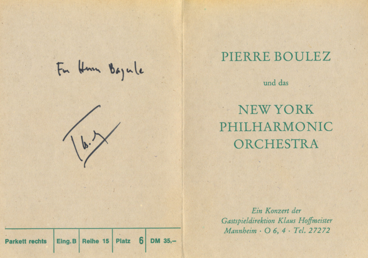 Pierre Boulez Autograph