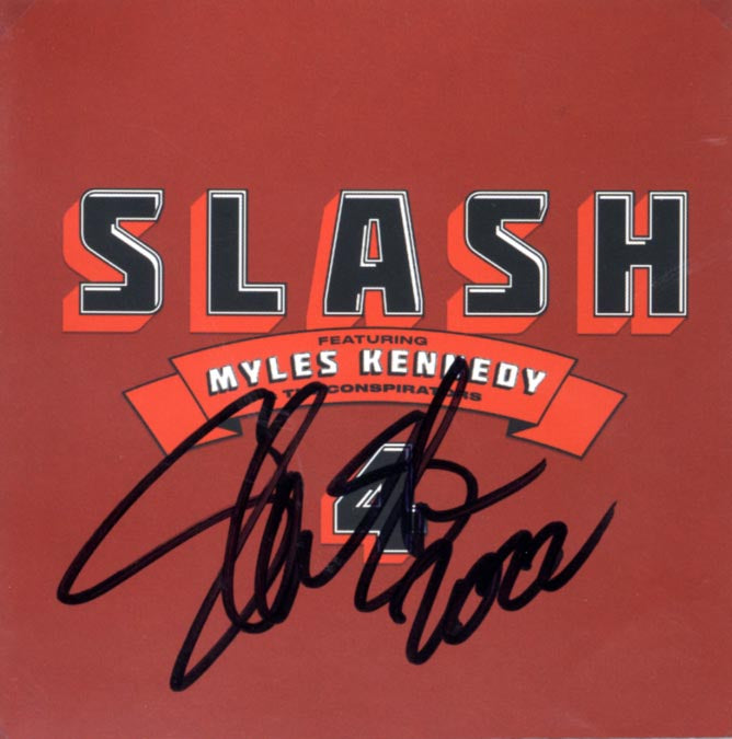 Saul Slash autograph, signed CD booklet in special custom-matting