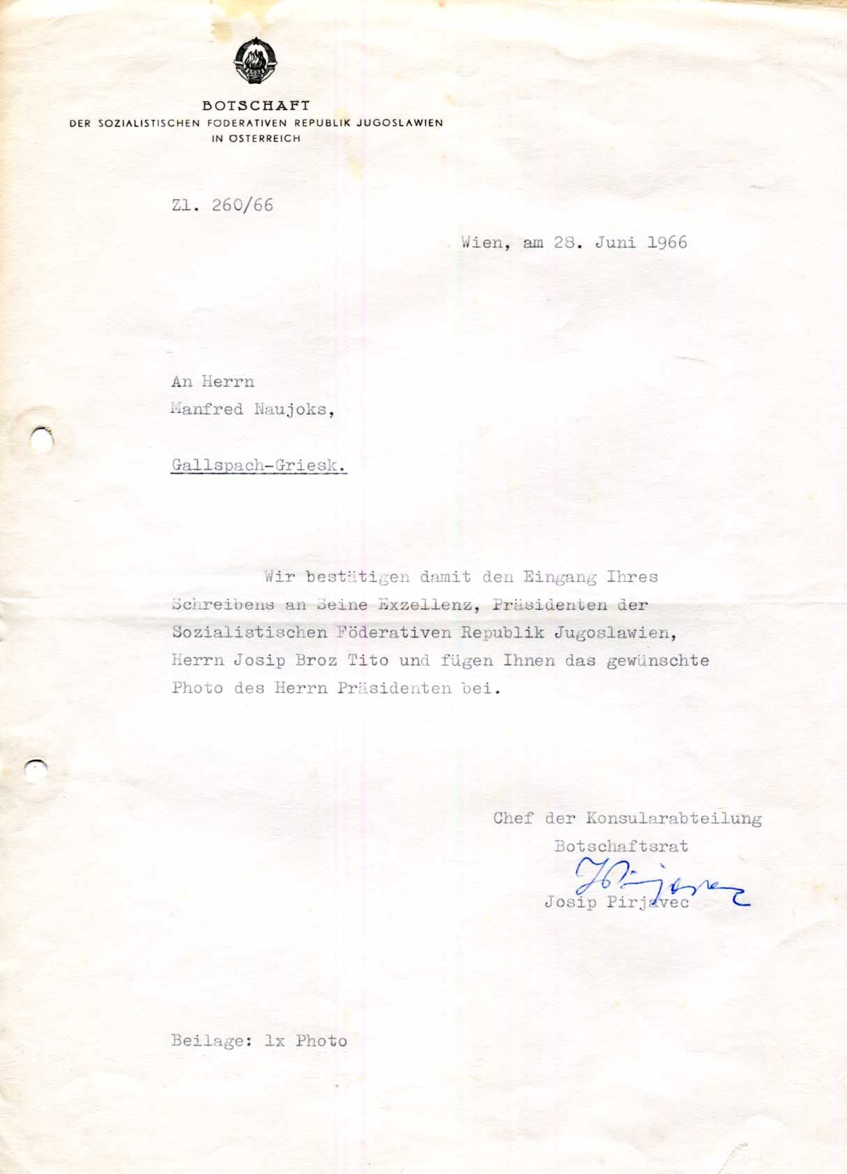 Josip Broz TITO Autograph