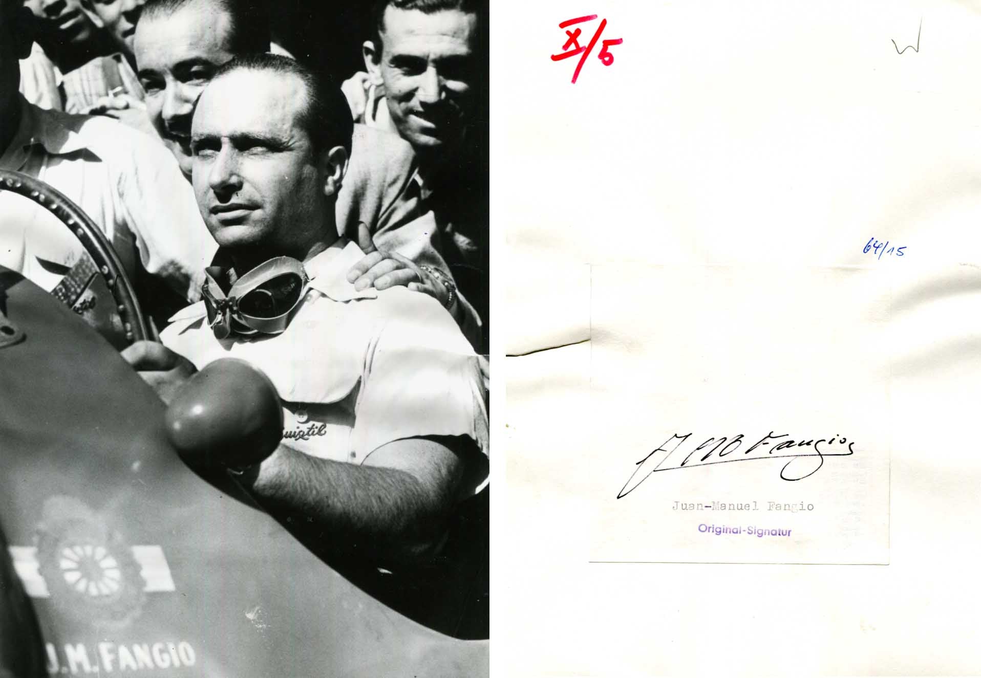 Juan Manuel Fangio Autograph