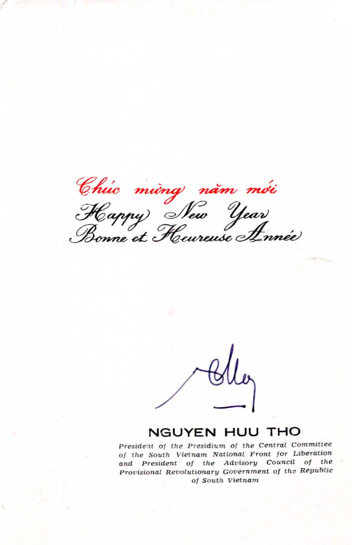 Nguyen Huu Tho Autograph
