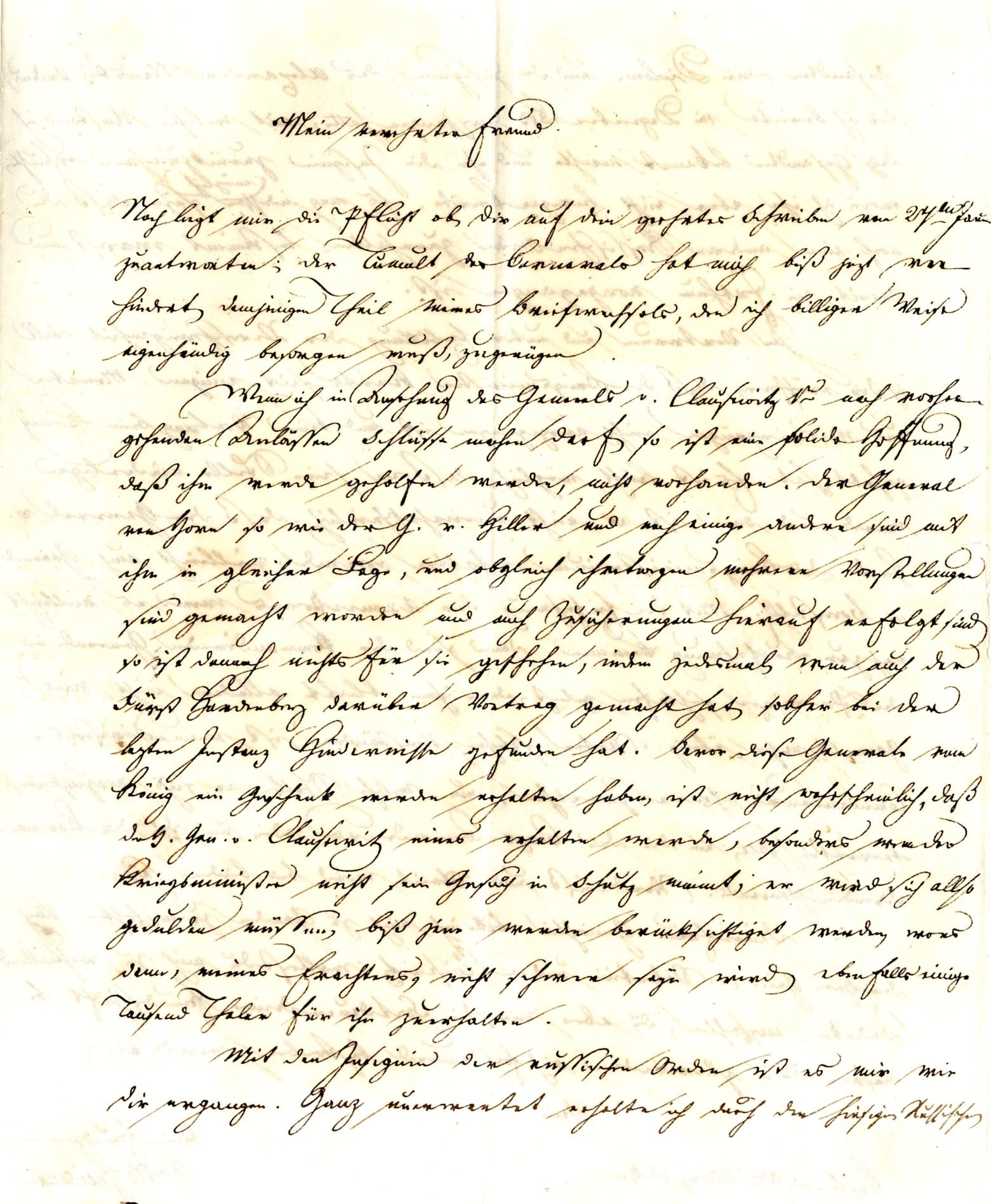 August Neidhardt von Gneisenau Autograph