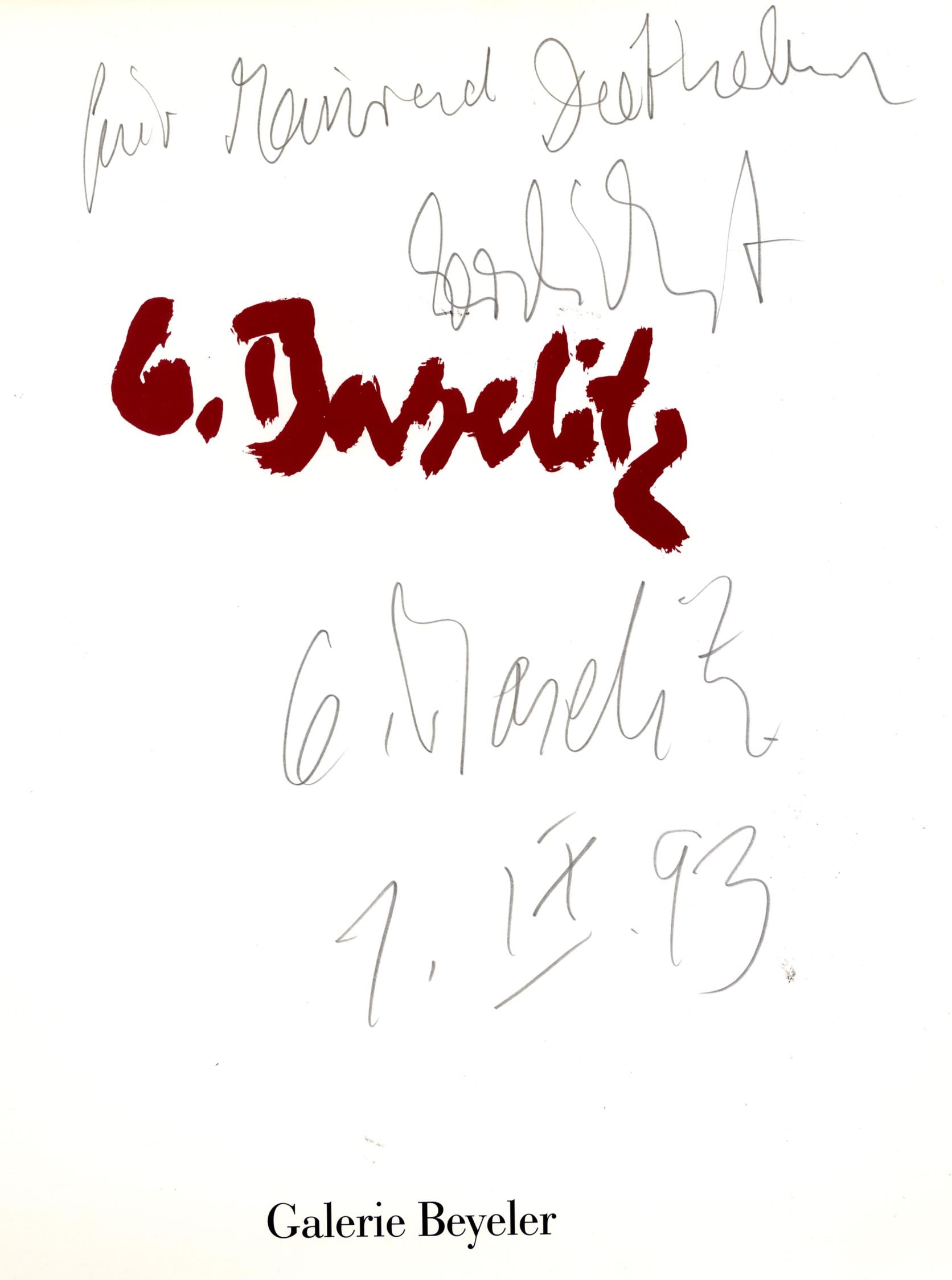 Georg Baselitz Autograph