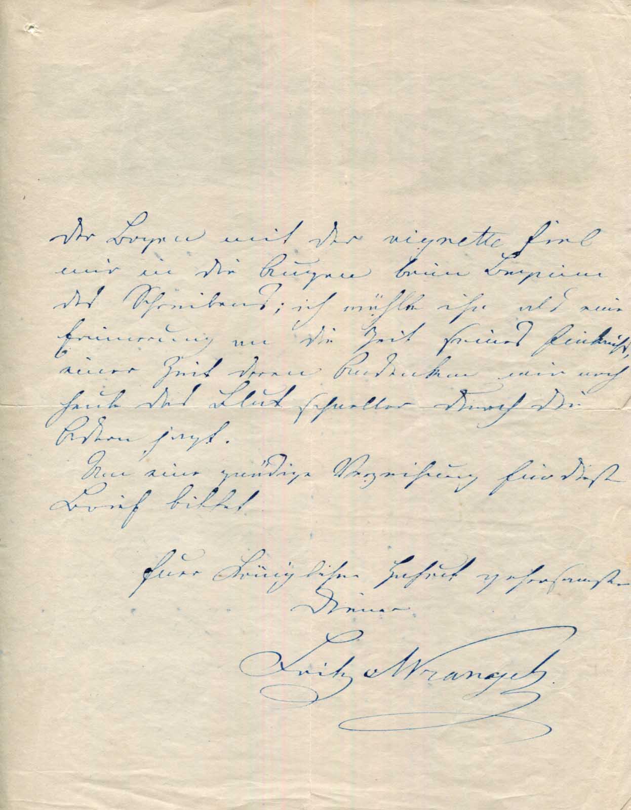 Friedrich Graf von Wrangel Autograph