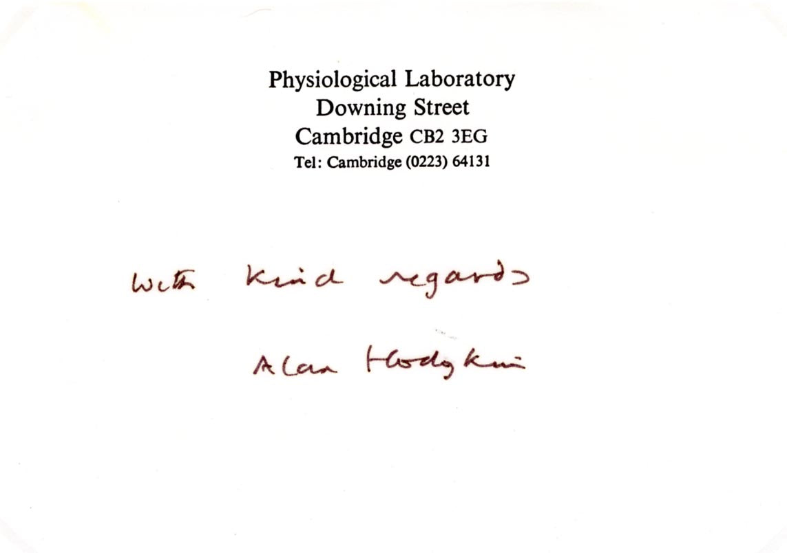 Alan Lloyd Hodgkin Autogramm