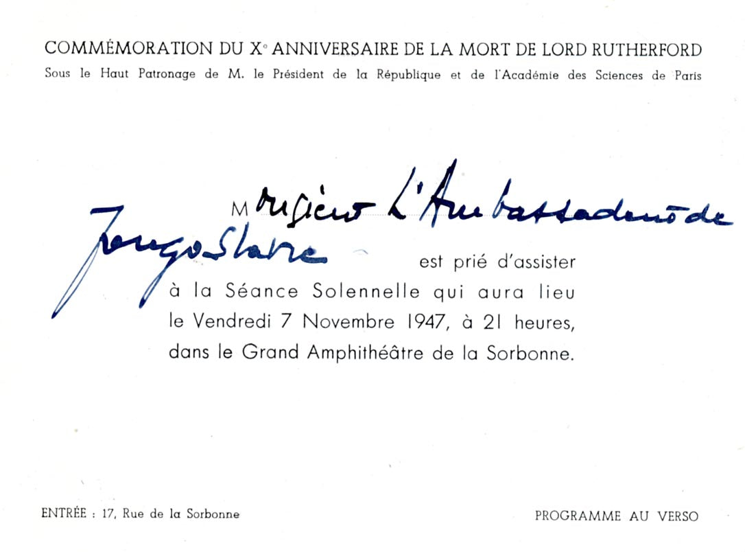 Frédéric Joliot-Curie Autograph