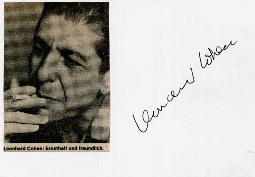 Leonard Cohen Autograph Autogramm | ID 15967950373245