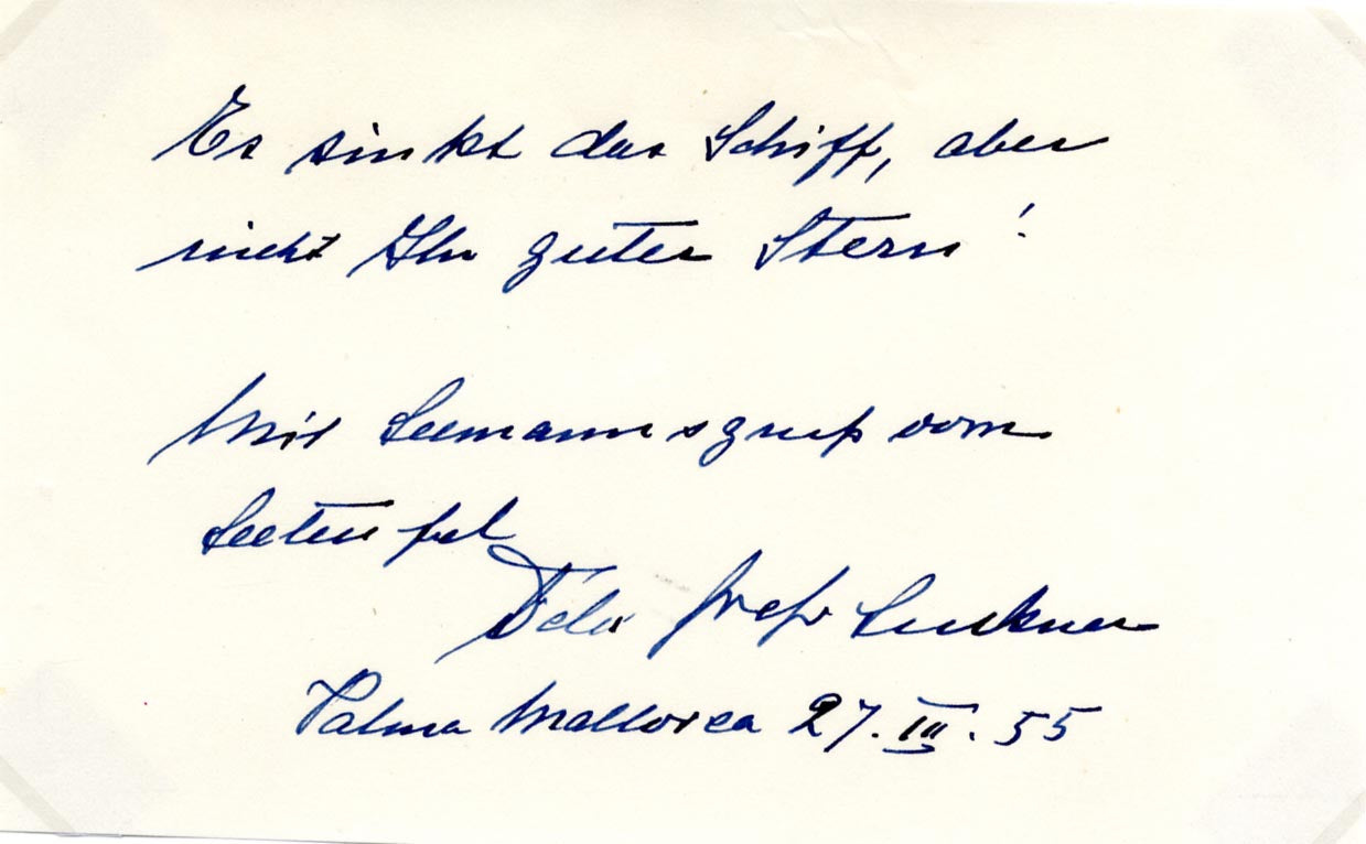 Felix Graf von Luckner Autographs