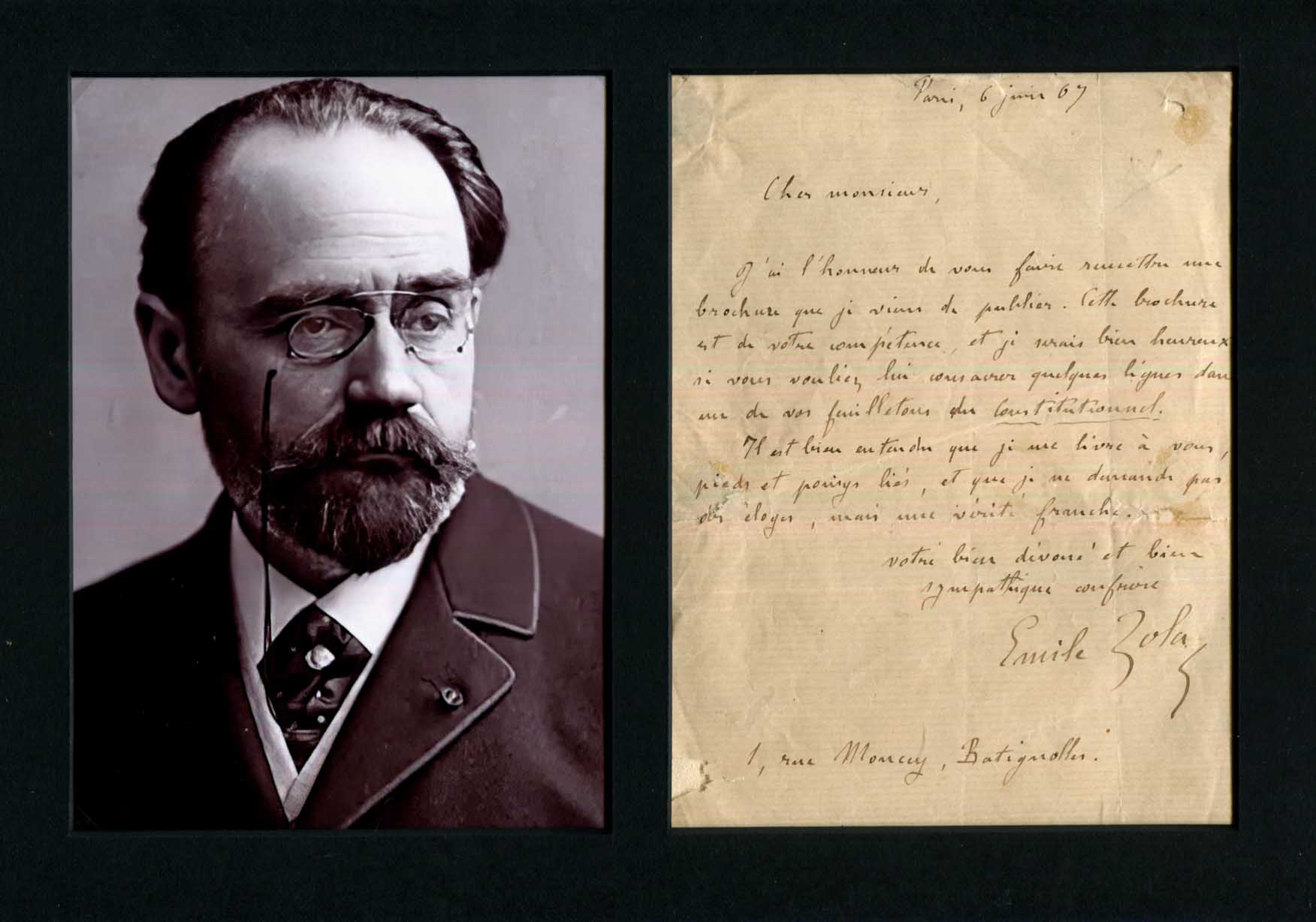 Emile Zola Autograph