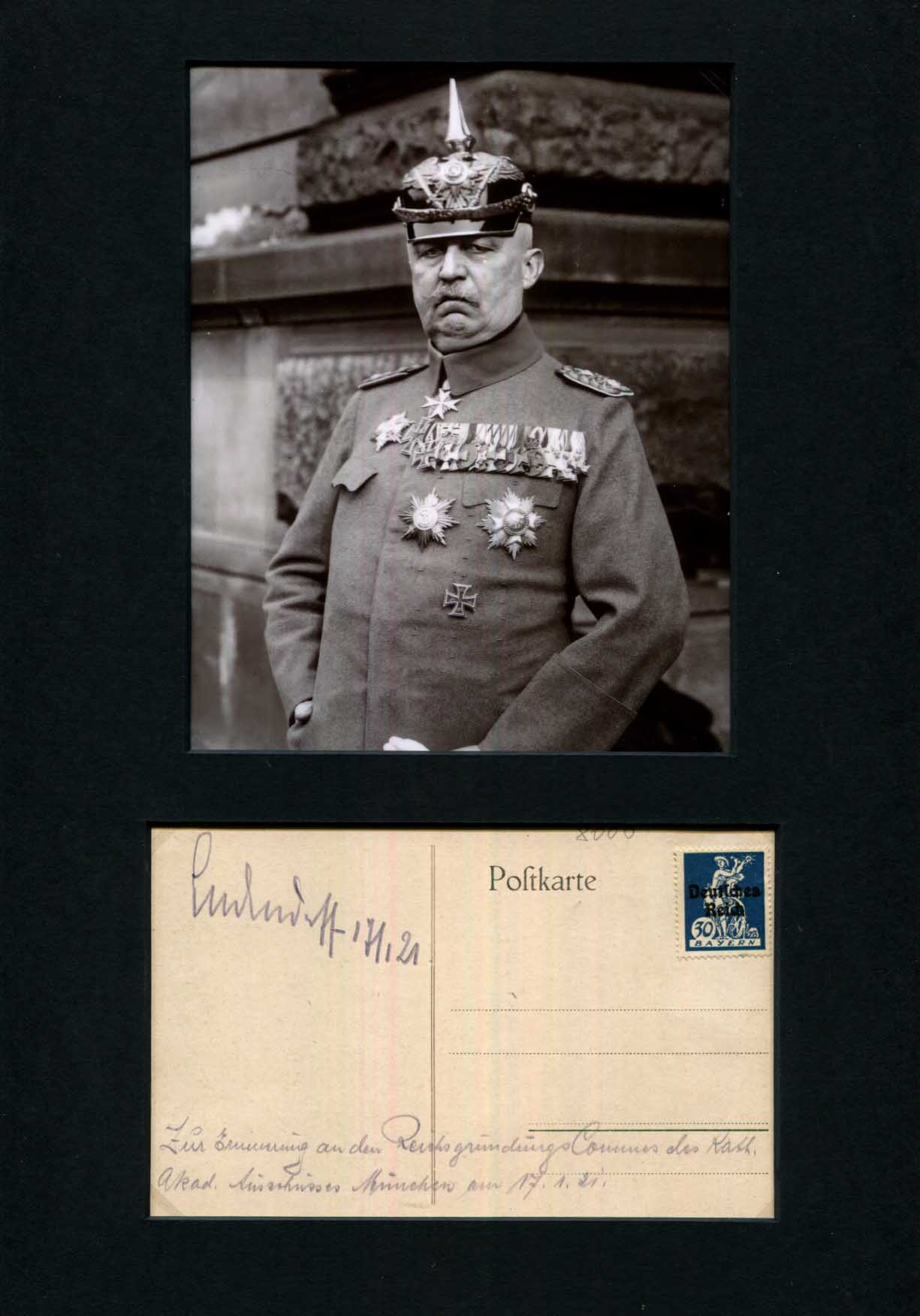 Erich Ludendorff Autograph
