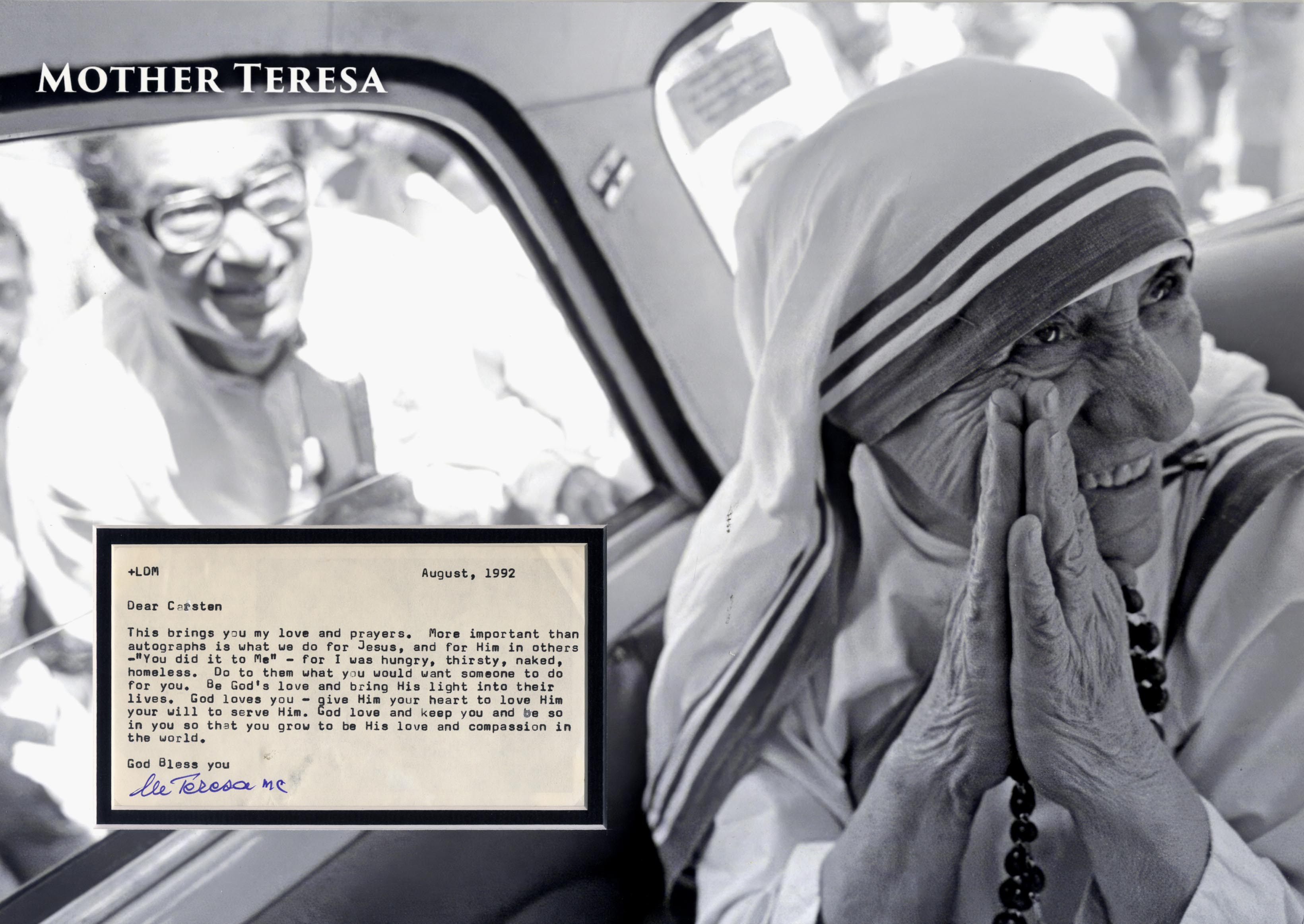 Mutter Teresa Autogramm