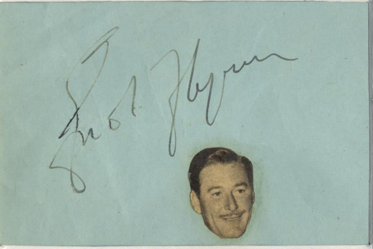 Errol Flynn & Olivia de Havilland Autogramme