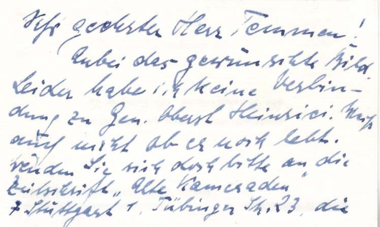Walther Wenck Autograph Autogramm | ID 16004308926845