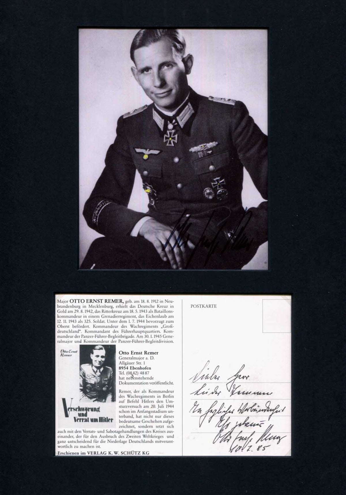 Otto Ernst Remer Autograph Autogramm | ID 16011630379389
