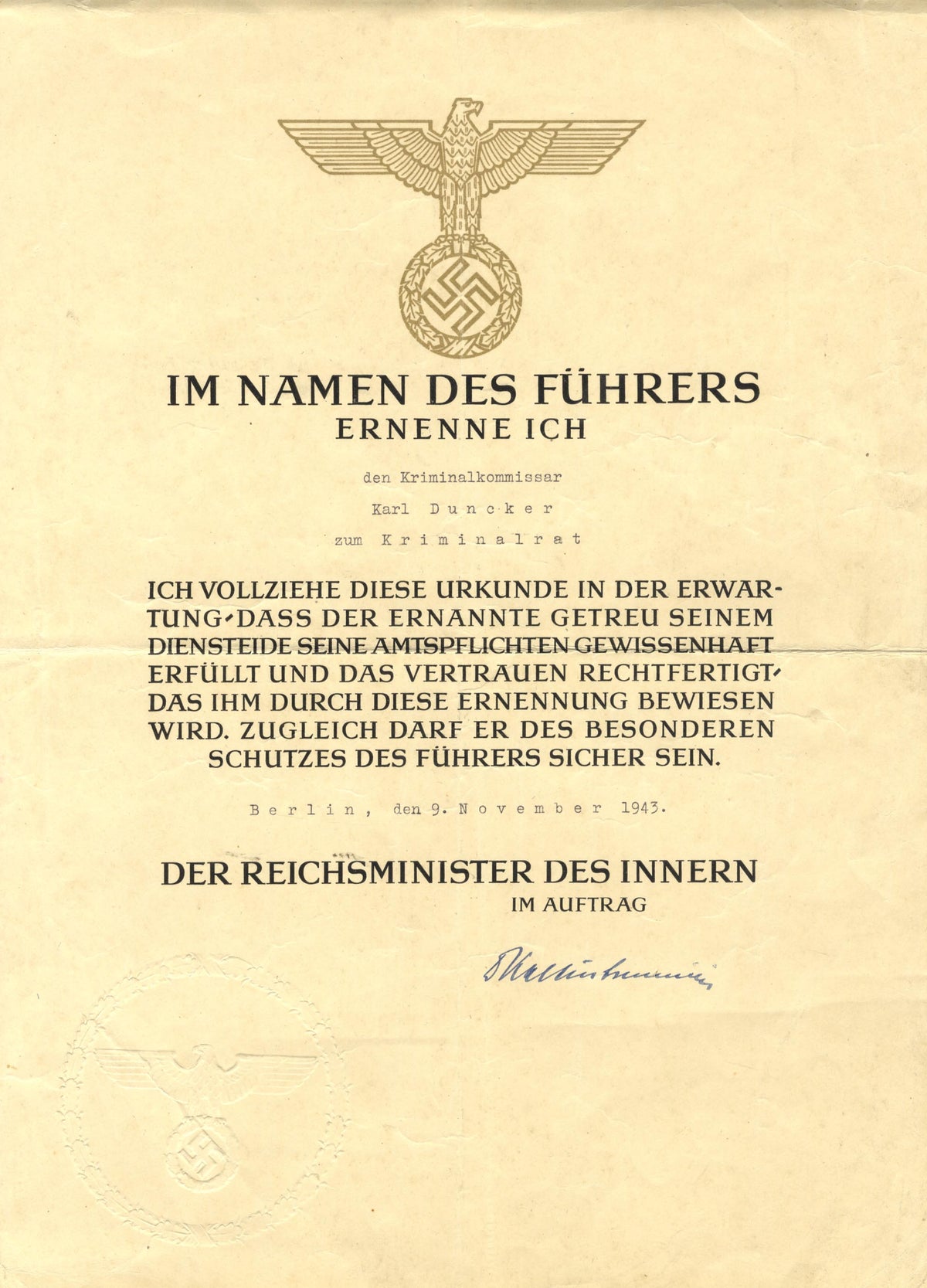Ernst Kaltenbrunner Autograph Autogramm | ID 16022931308925