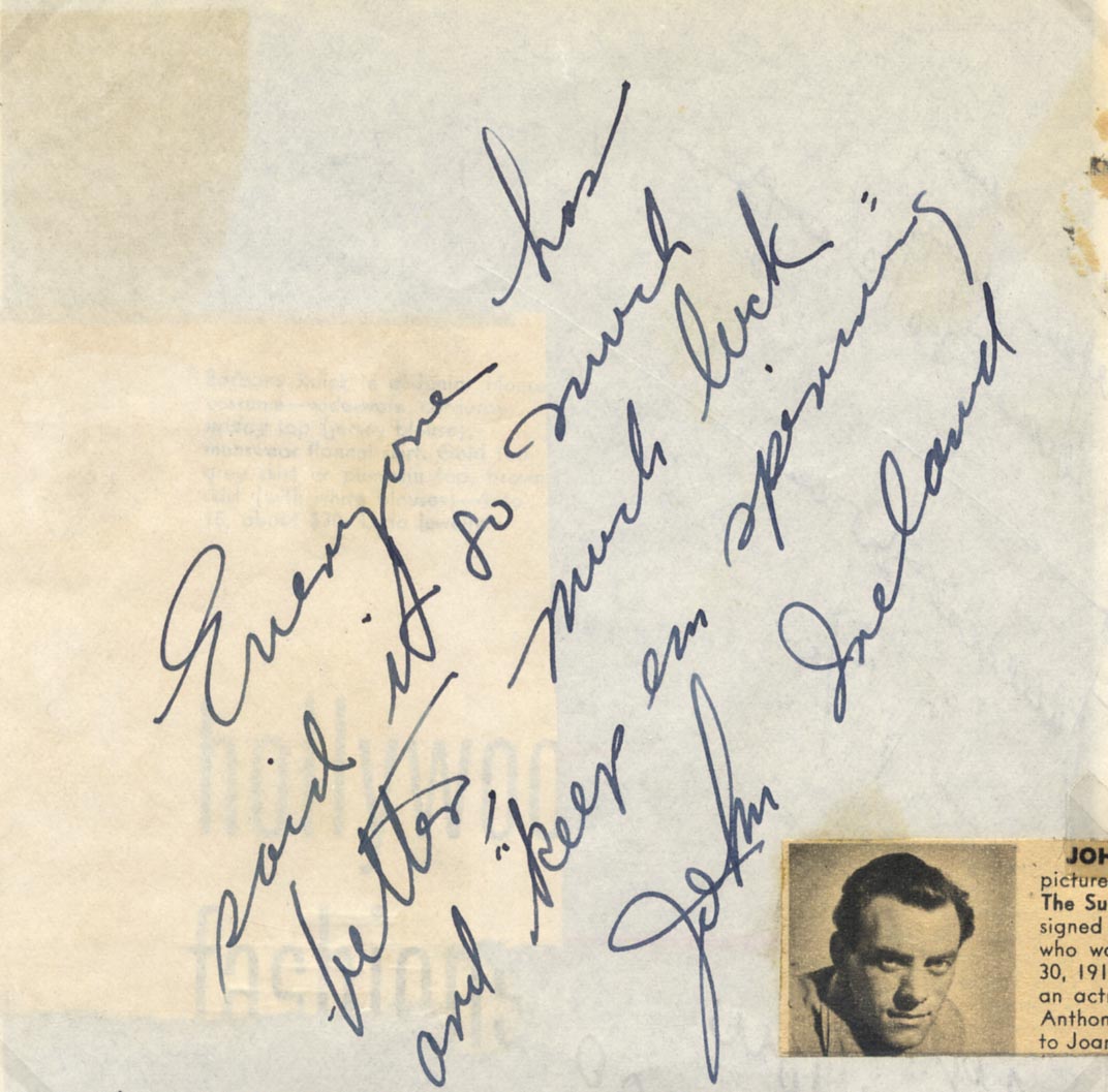 Montgomery Clift & John Ireland Autographs