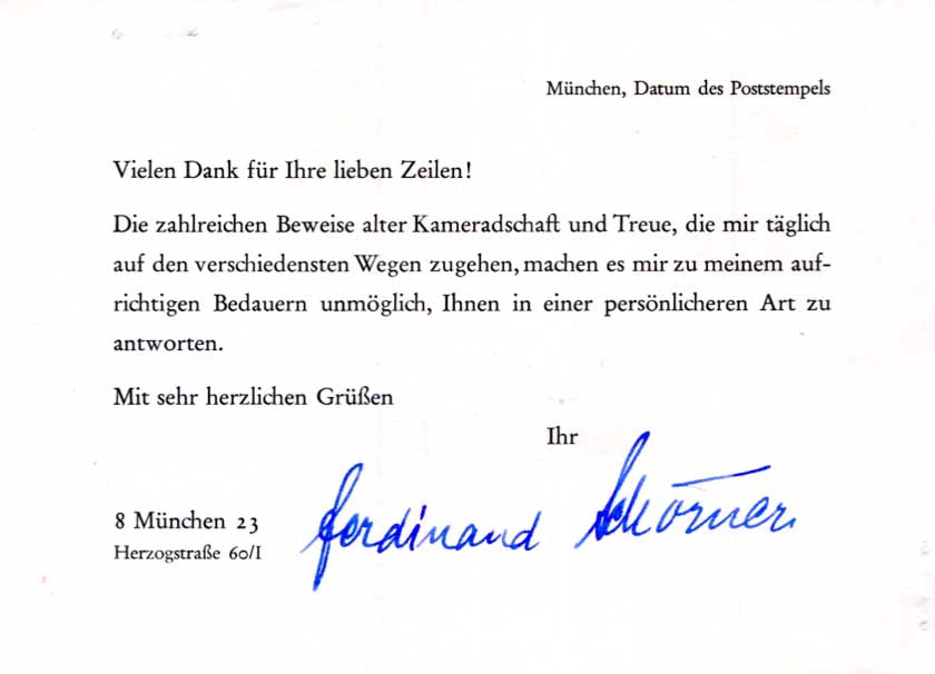Ferdinand Schörner Autograph Autogramm | ID 16031143297405