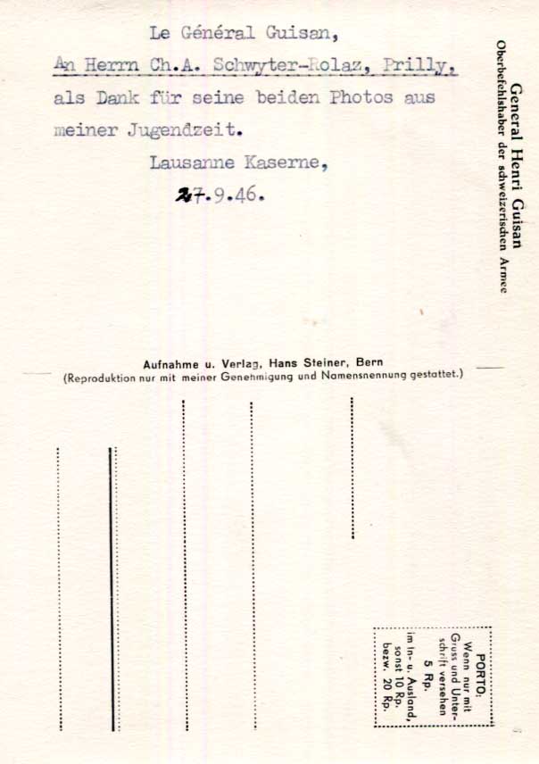 Henri Guisan Autograph Autogramm | ID 16031314248061