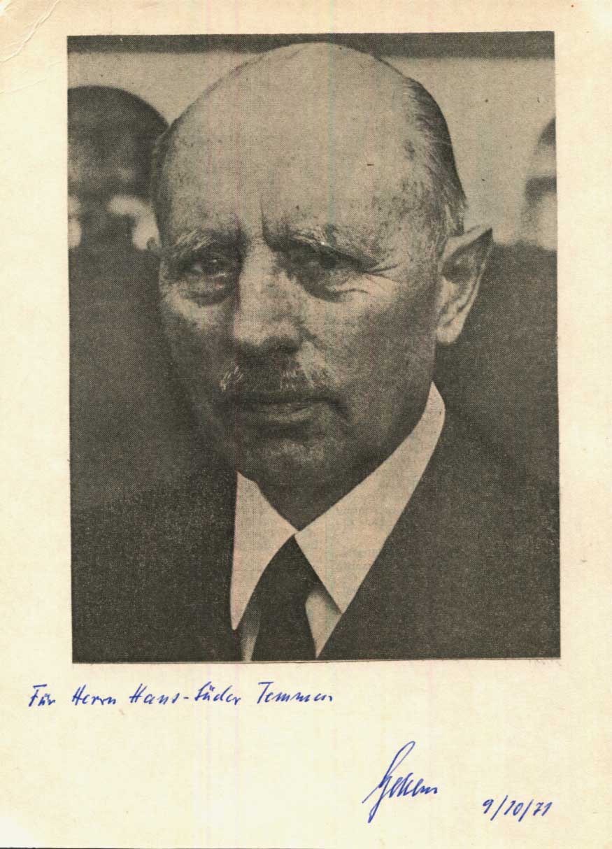 Reinhard Gehlen Autograph Autogramm | ID 16047331705213