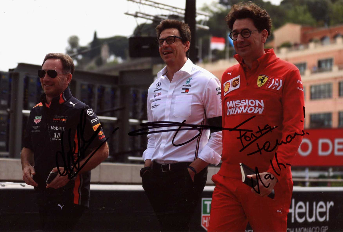 Mattia &amp; Christian &amp; Toto Binotto &amp; Horner &amp; Wolff Autograph Autogramm | ID 16051387302269