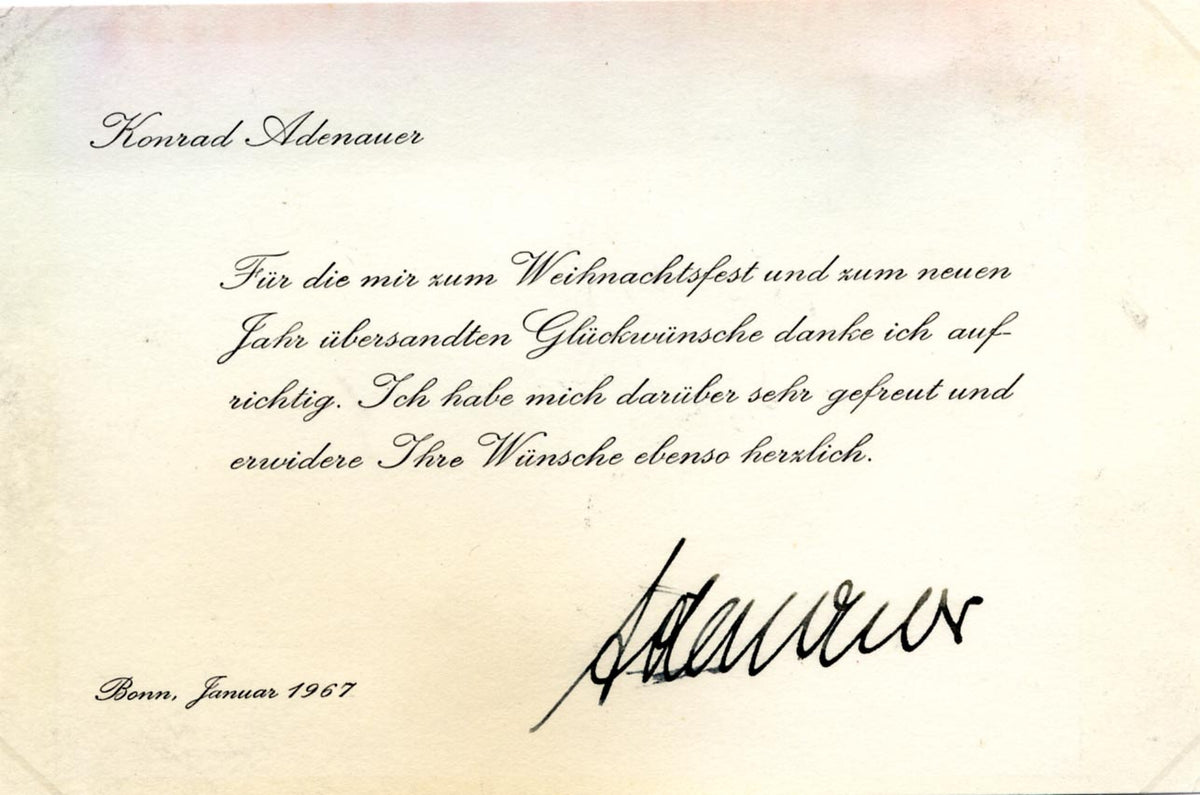 Konrad Adenauer Autograph Autogramm | ID 16064940179837