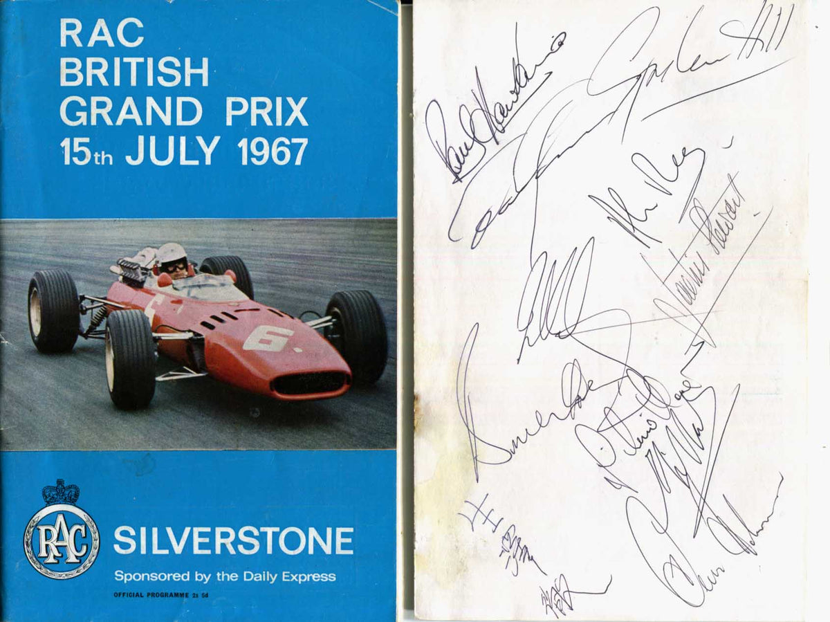 Silverstone FORMULA ONE GP 1967 Autographs