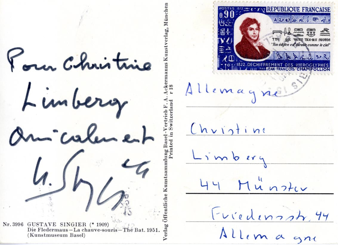 Gustave Singier Autograph Autogramm | ID 16071523271037