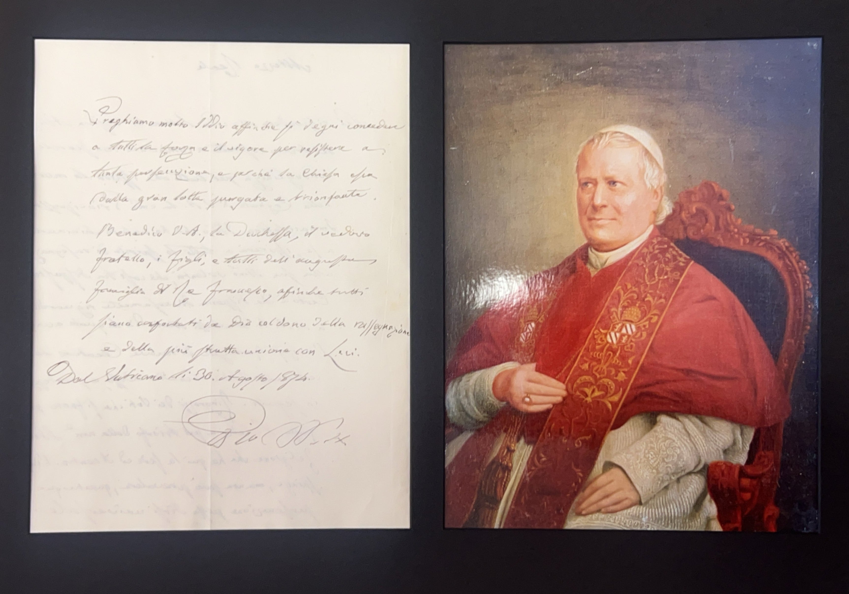 Pope Pius IX Autograph
