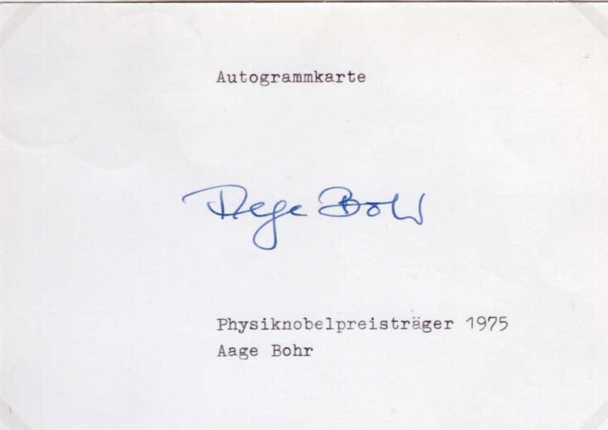 Aage  Bohr Autograph Autogramm | ID 7919123071125