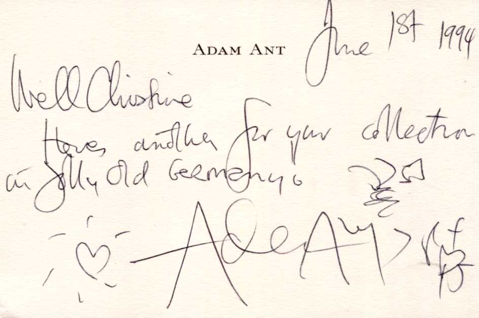 Adam  Ant Autograph Autogramm | ID 14844116238717