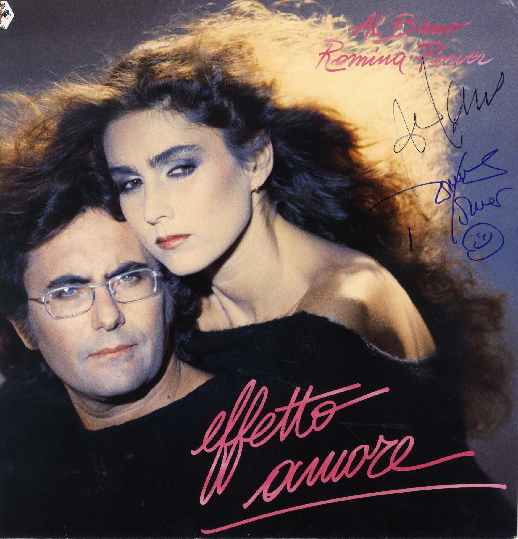 Al Bano & Romina Power autographs, signed vinyl record cover