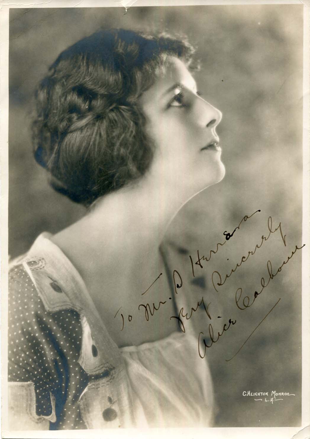 Alice Calhoun Autograph Autogramm | ID 7969224818837