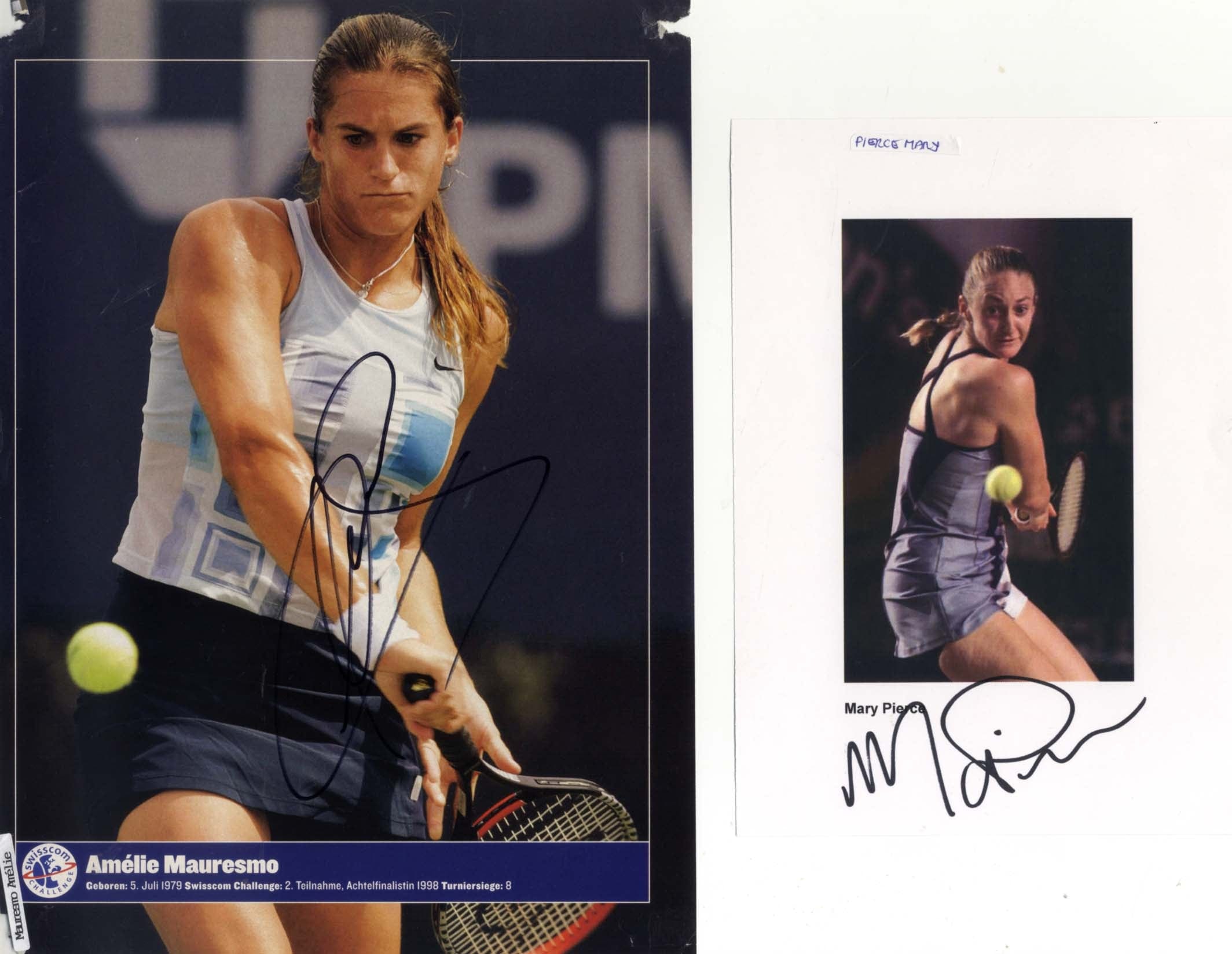 Amélie &amp; Mary Mauresmo &amp; Pierce Autograph Autogramm | ID 14882296594813