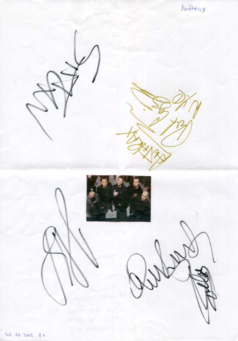  Anthrax Autograph Autogramm | ID 8478276059285