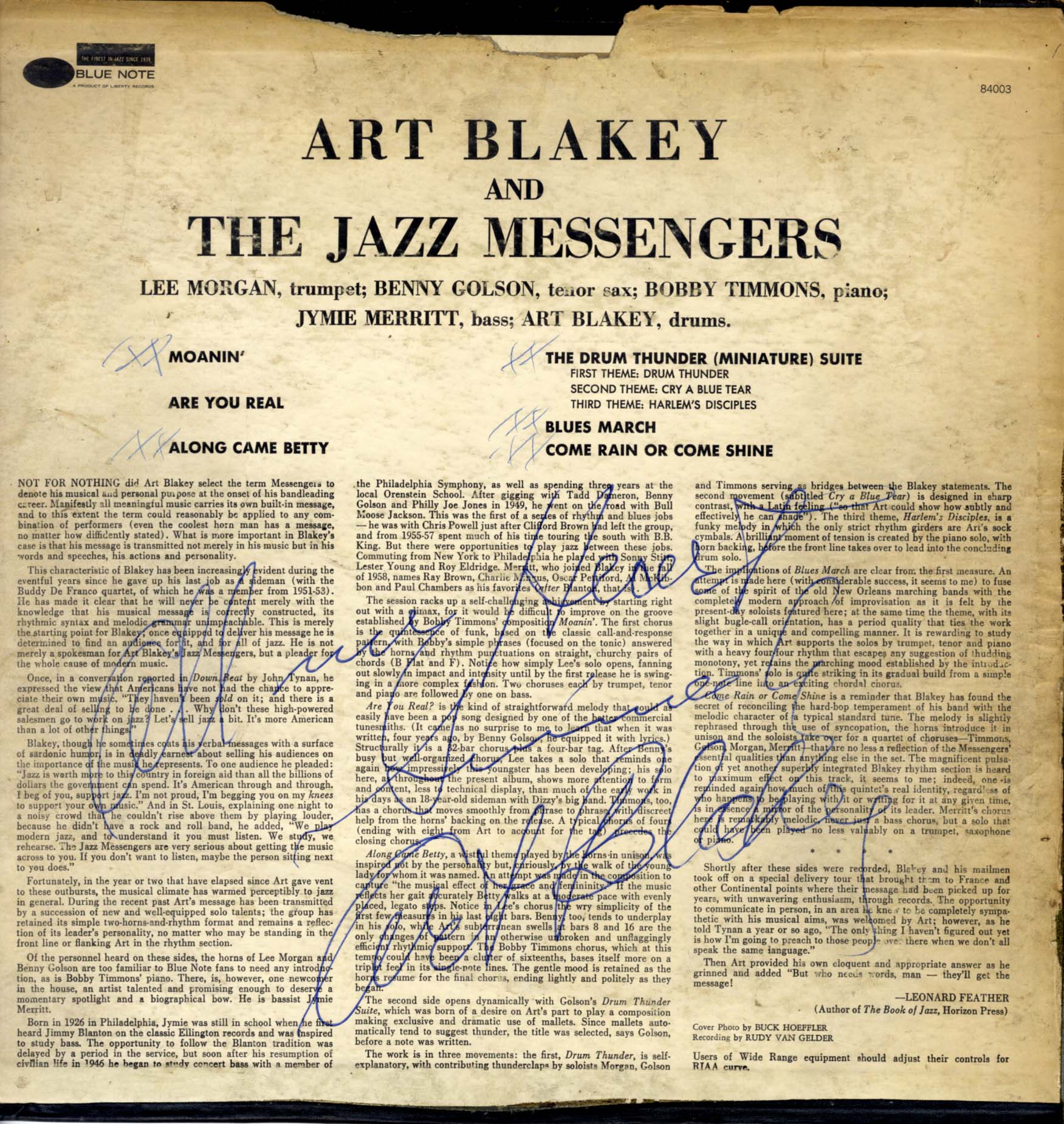 Arthur Art Blakey Autograph Autogramm | ID 8155546648725