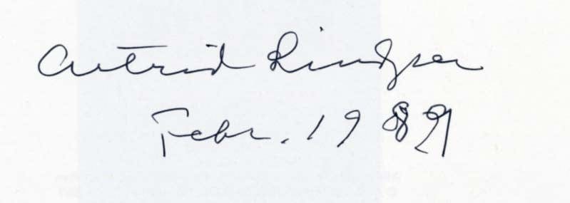 Astrid Lindgren Autograph Autogramm | ID 8480534528149