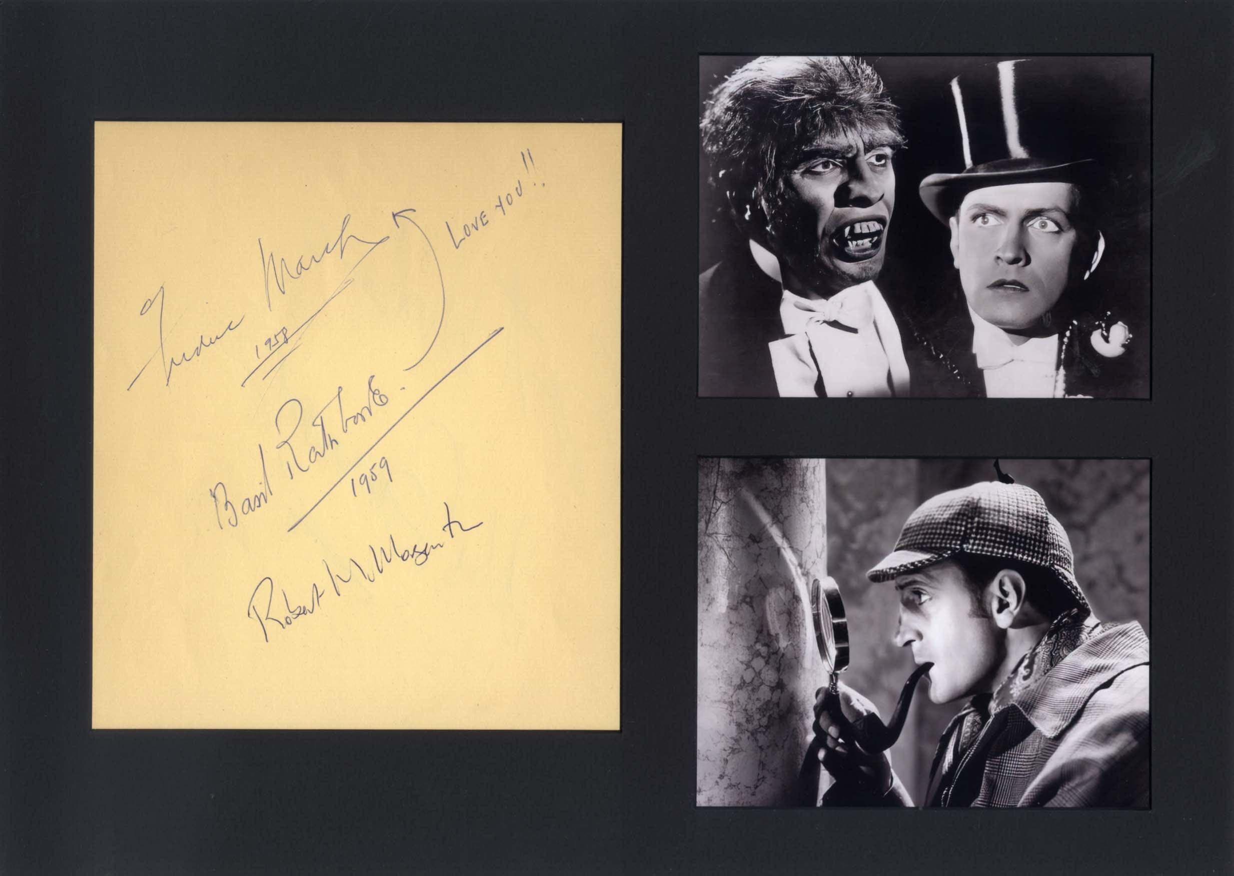 Basil &amp; Fredric Rathbone &amp; March Autograph Autogramm | ID 8205231718549