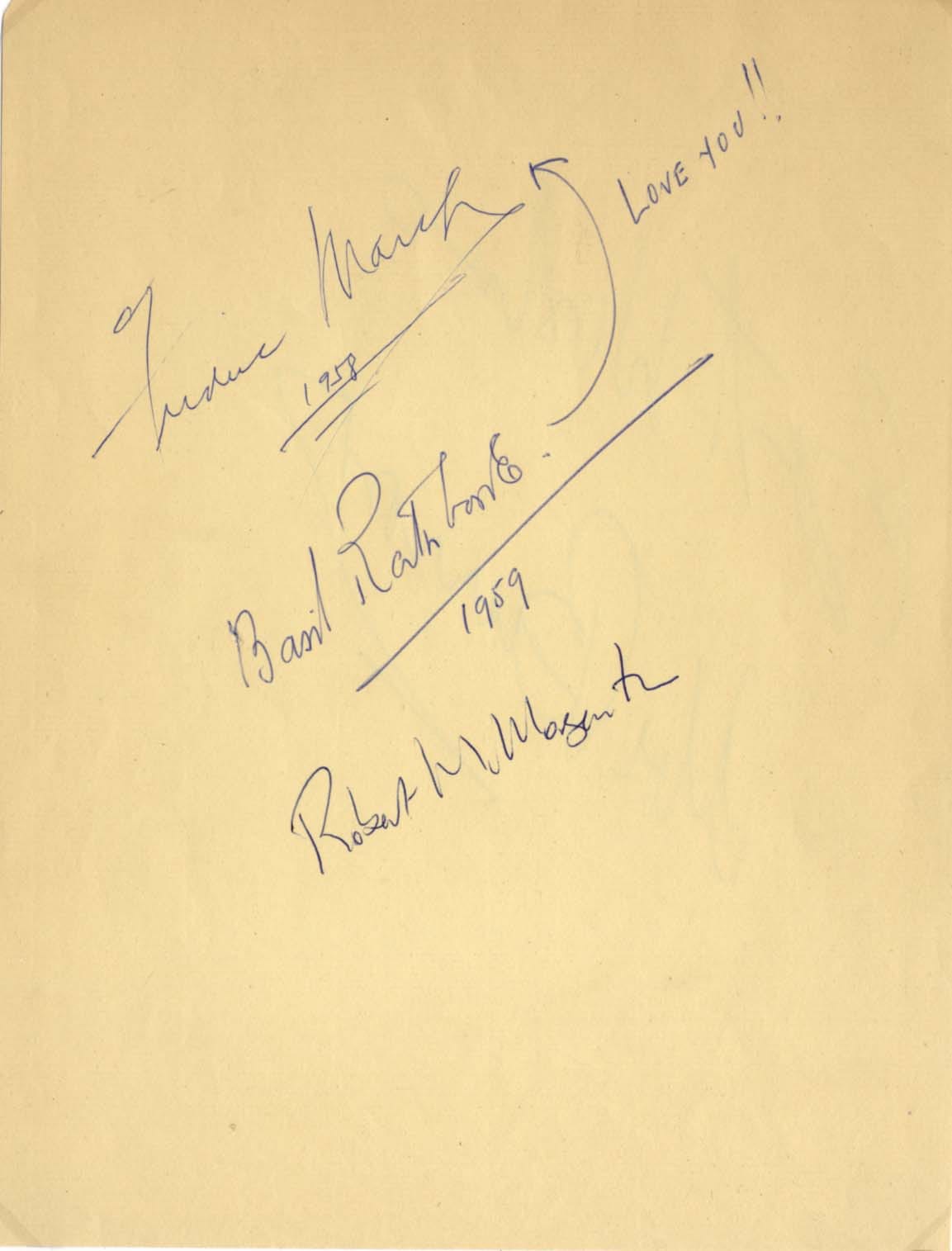 Basil &amp; Fredric Rathbone &amp; March Autograph Autogramm | ID 8205231718549