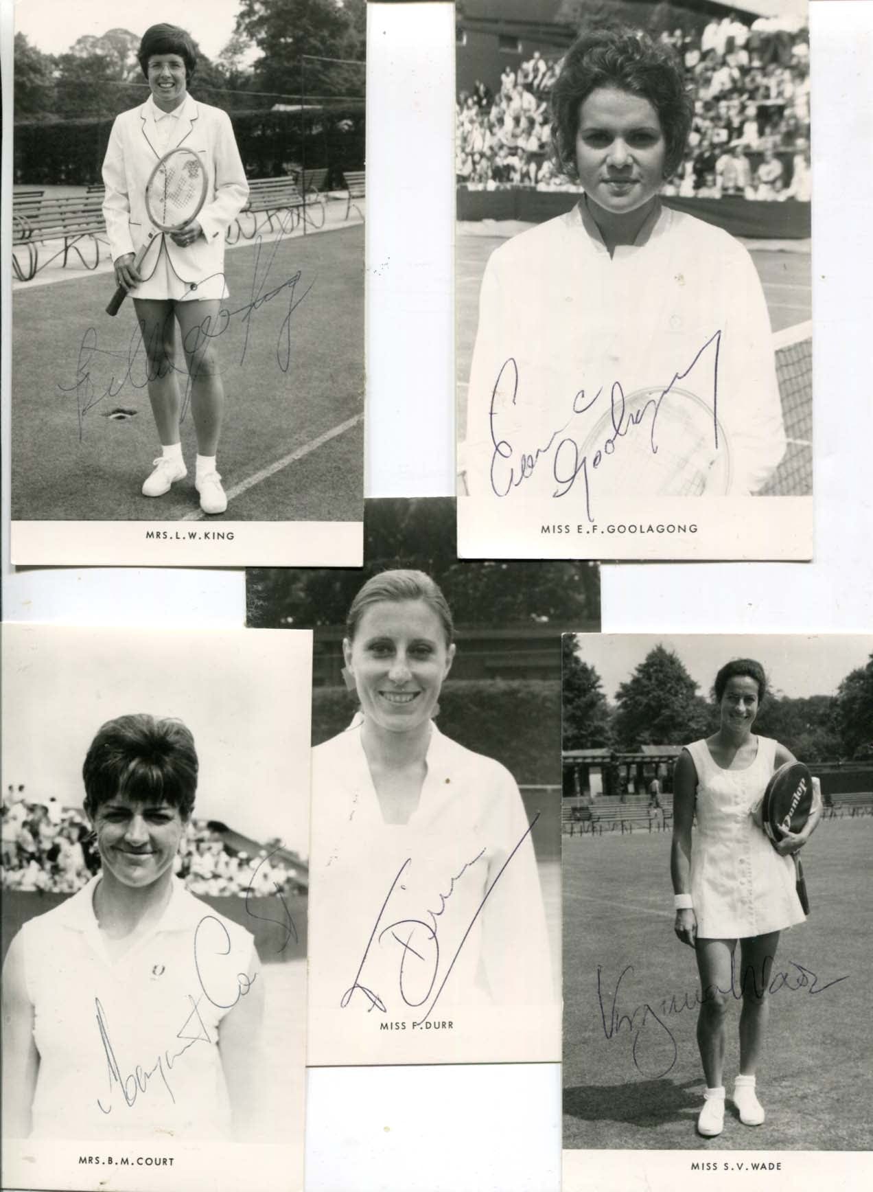 Billie Jean &amp; Margaret &amp; Francoise &amp; Evonne &amp; Virginia King &amp; Court &amp; Dürr &amp; Goolagong &amp; Wade Autograph Autogramm | ID 8236727861397