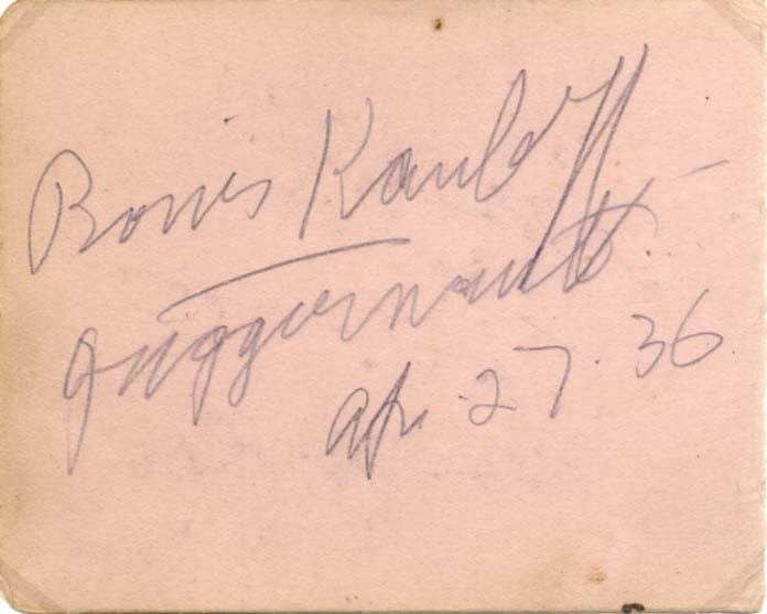 Boris &amp; Joan &amp; Mona Karloff &amp; Wyndham &amp; Goya Autograph Autogramm | ID 8103946944661