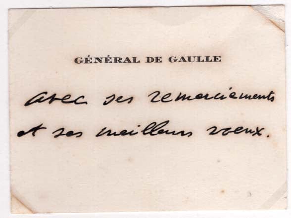 Charles de Gaulle Autograph Autogramm | ID 8216271061141