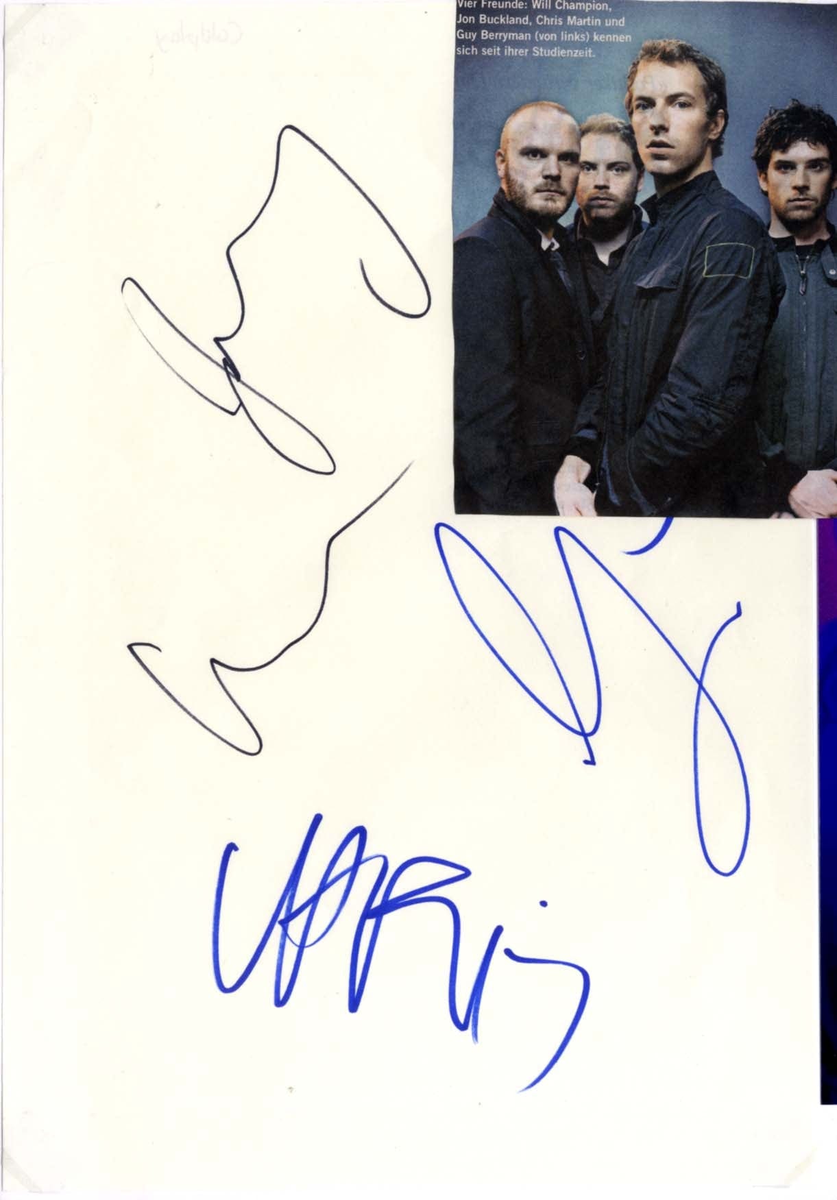  Coldplay Autograph Autogramm | ID 8438483353749