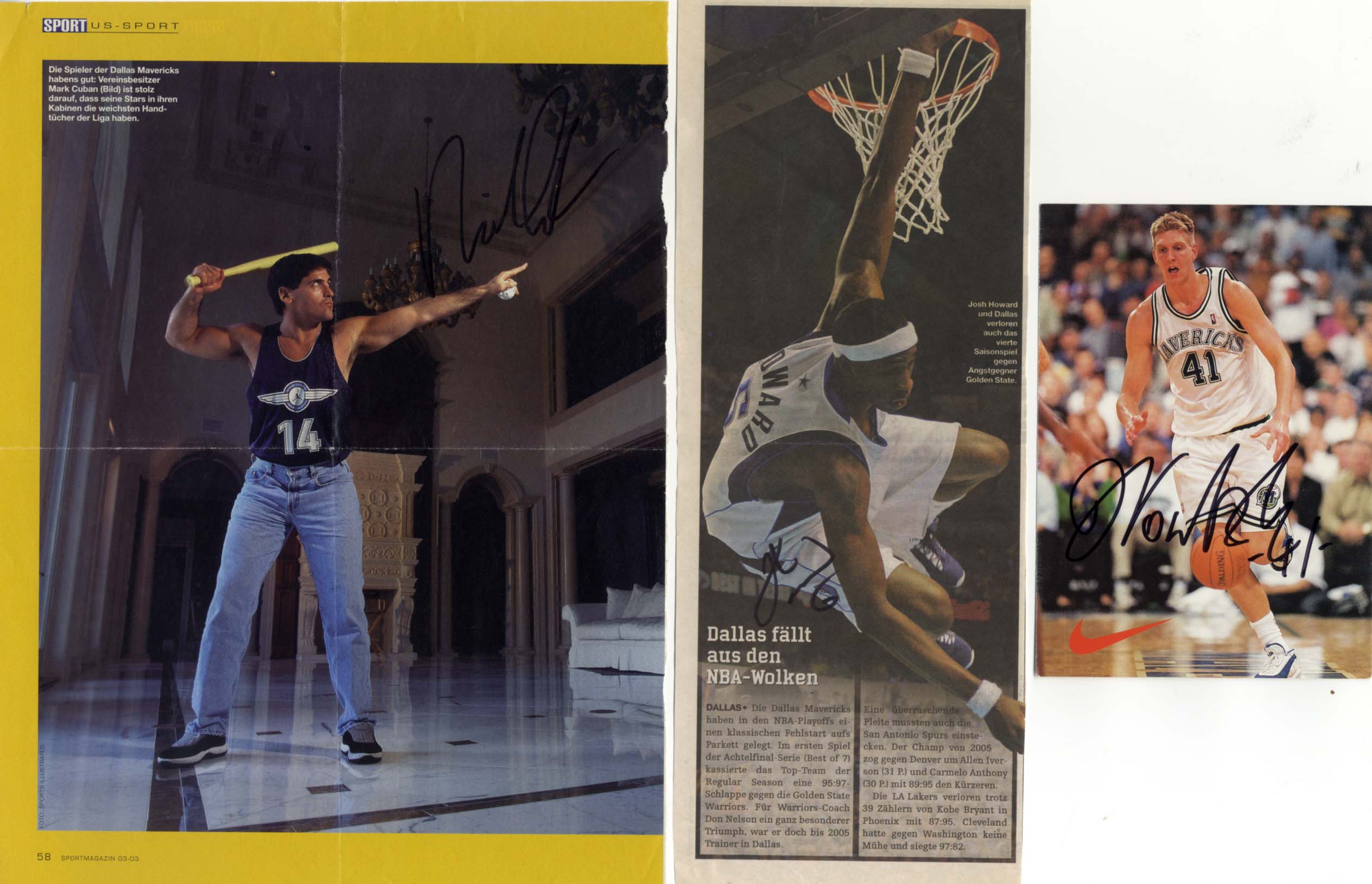 Dirk &amp; Mark &amp; Josh Nowitzki &amp; Cuban &amp; Howard Autograph Autogramm | ID 14836843839869