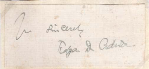 Edgar Douglas Adrian Autograph | signed cards / album pages