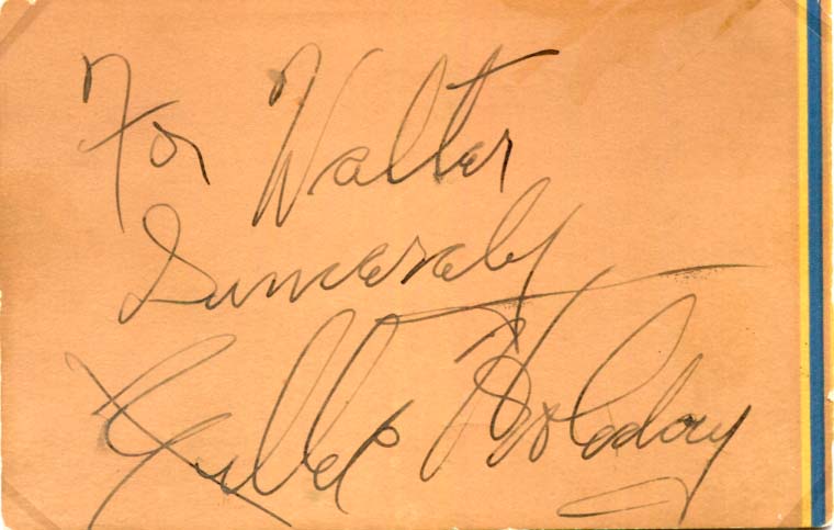 Eleanora Fagan `Billie Holiday` Autograph Autogramm | ID 7982988066965