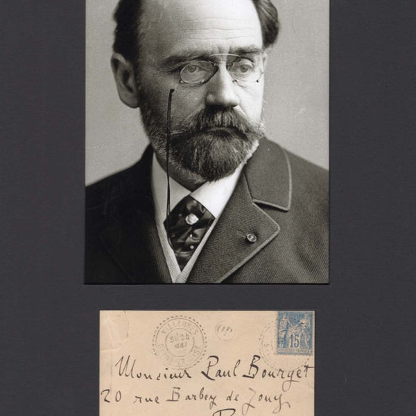 Emile Zola Autograph note signed & mounted