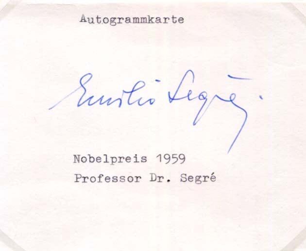 Emilio Gino Segre Autograph Autogramm | ID 7974715392149