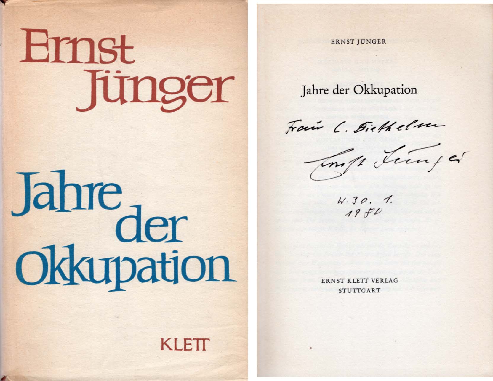 Ernst Jünger Autograph | signed programmes / books
