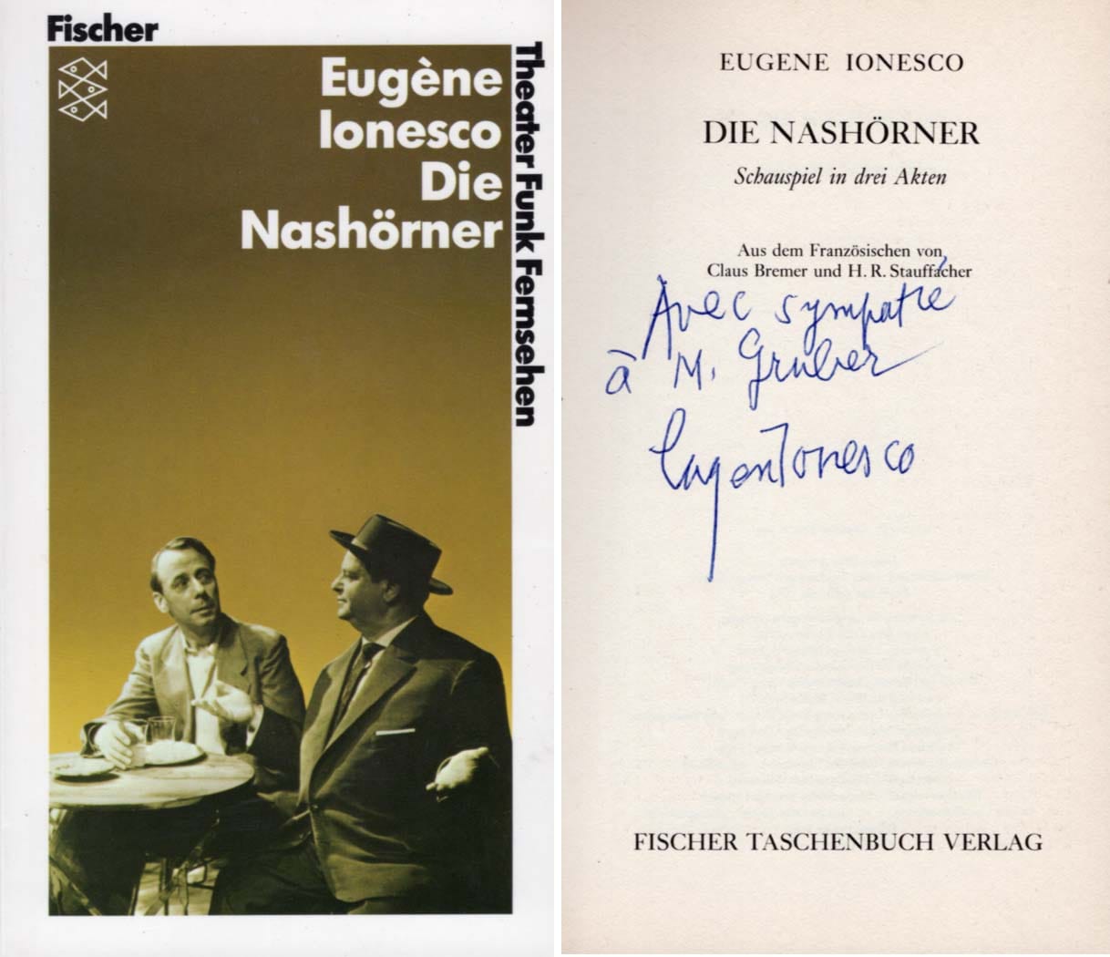 Eugène Ionesco Autograph | signed programmes / books