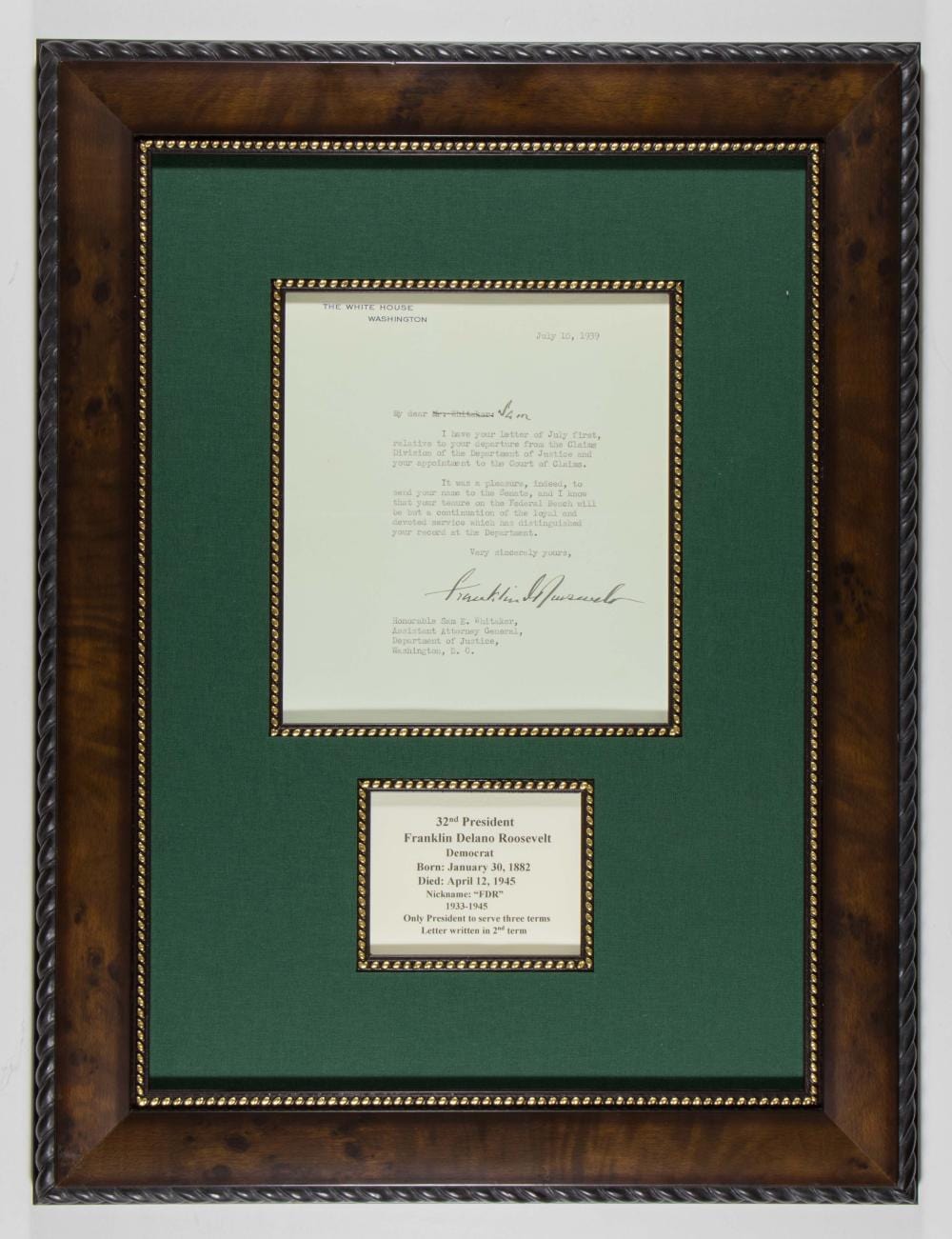 Franklin Delano Roosevelt Autograph Autogramm | ID 7959331078293
